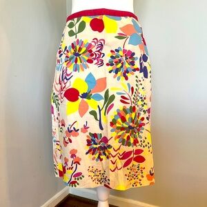 Boden multi colored floral A-line skirt, size 4